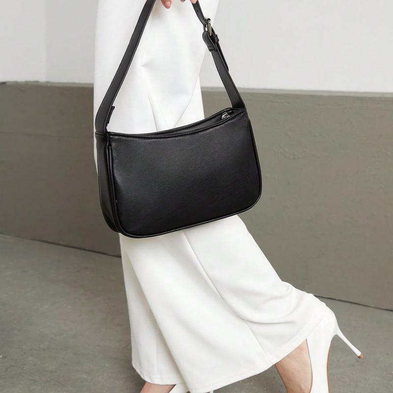 Mode Frauen Umhängetaschen Pu Leder weiblich lässig schwarz Handtasche Modedesign Achsel Tasche