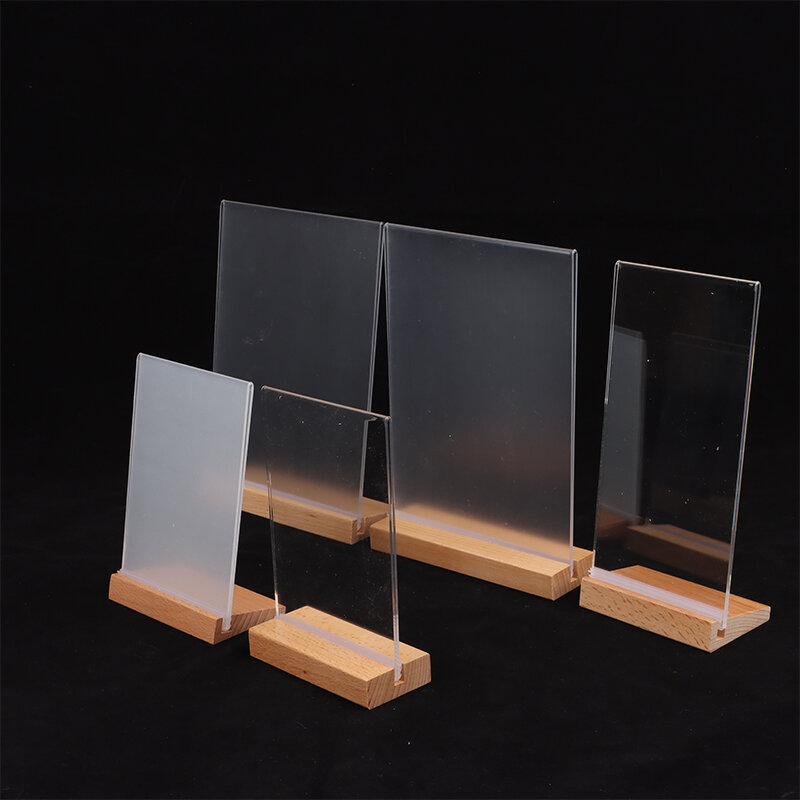 A4 Table Top Acrylic Sign Holder Display Stand Double Sided, Bottom Load, Portrait Style Menu Paper Ad Photo Picture Frame