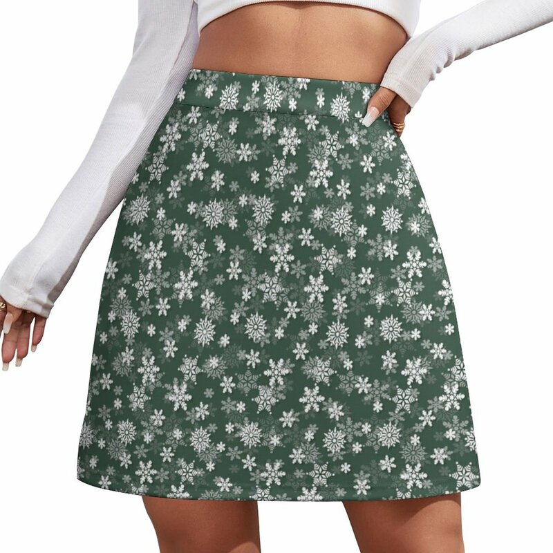 Natal Evergreen Pine Garland flocos de neve mini-saia, roupas femininas, senhoras coreano verão novidades, verão, 2024