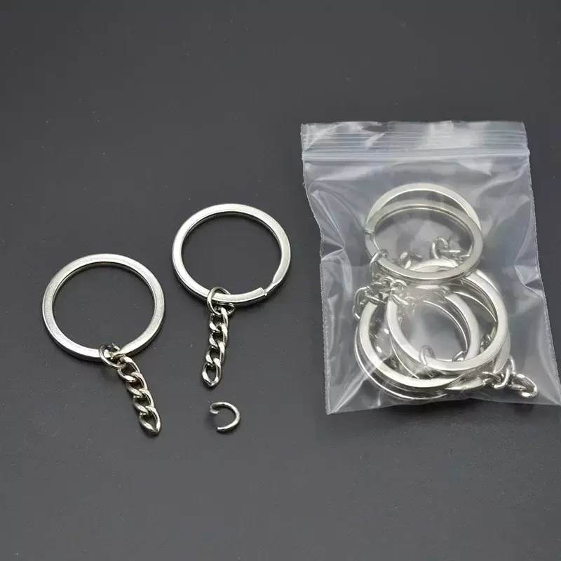Silver Plated Metal Blank Keyring Keychain Split Rings Keyfob Key Lobster Clasp Key Chain Key Pendant Ring Stainless Steel Rings