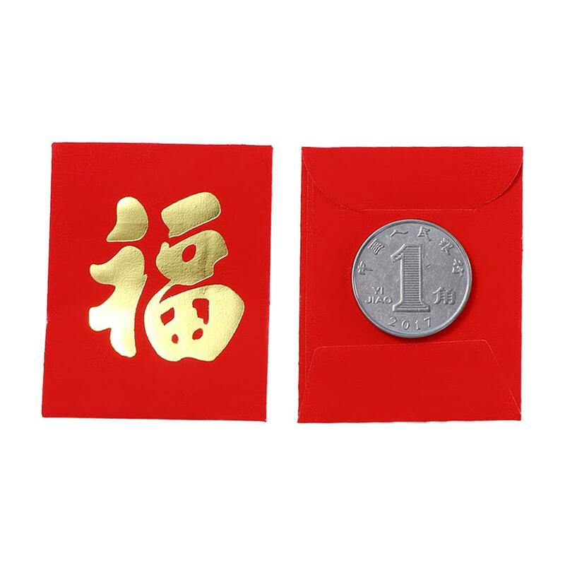 Bolsillos pequeños y exquisitos de dinero chino de la suerte, bolsillos de bendición del mejor deseo, Mini dinero para monedas, sobre rojo de Año Nuevo, Festival de Primavera