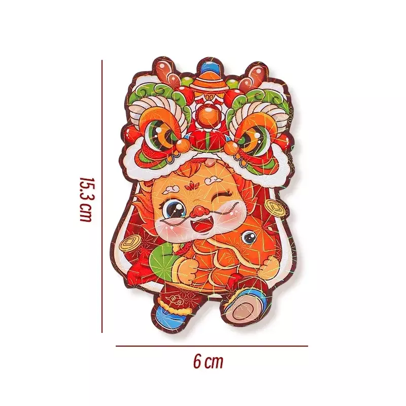 Sobres rojos de Año Nuevo Chino, decoración de dinero de la suerte, símbolo del dragón, Hong Bao, 6 piezas