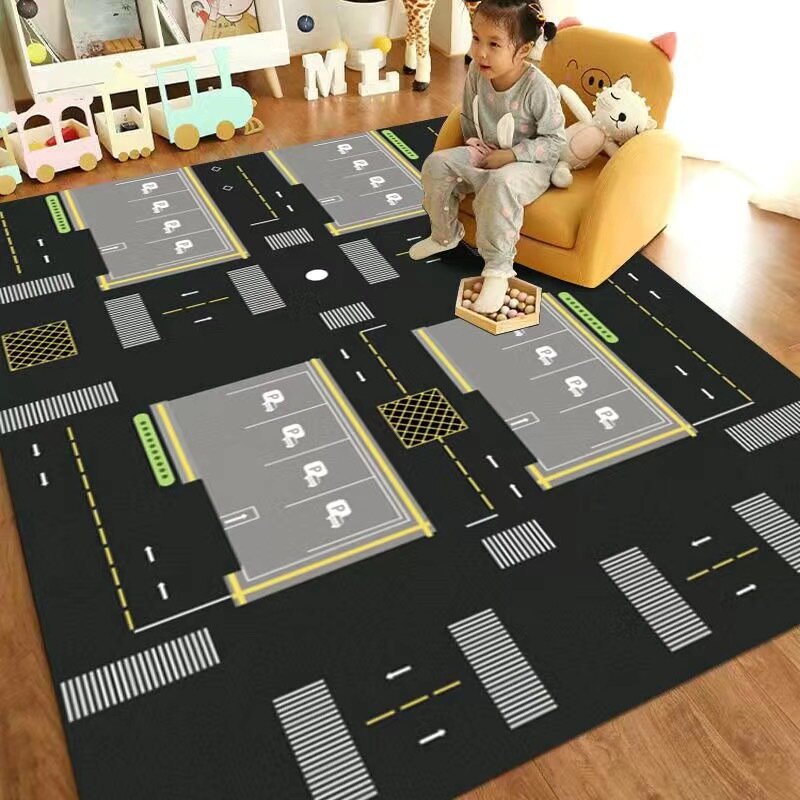Teppich für Wohnzimmer Kinder spielen Klemm boden matte moderne Straßen verkehr Route Karte Bereich Teppich Schlafzimmer Nachttisch Sofa Tisch Fuß matte