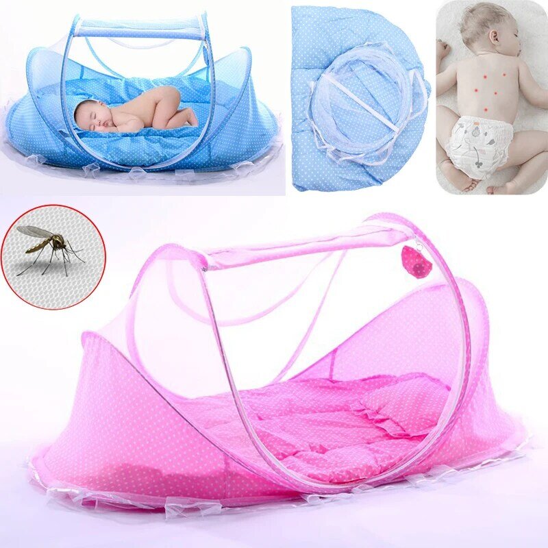 Culla portatile rete pieghevole zanzariera culla letto materasso a rete cuscino cuscino per dormire neonato Set tenda da gioco
