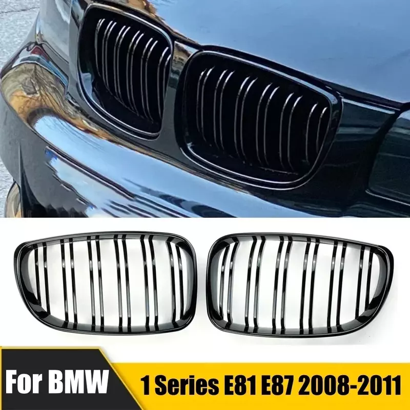 Per BMW serie 1 E81 E87 2004-2011 nero lucido griglie copertura paraurti anteriore inferiore lifting M Style griglia 128I 130I 135I