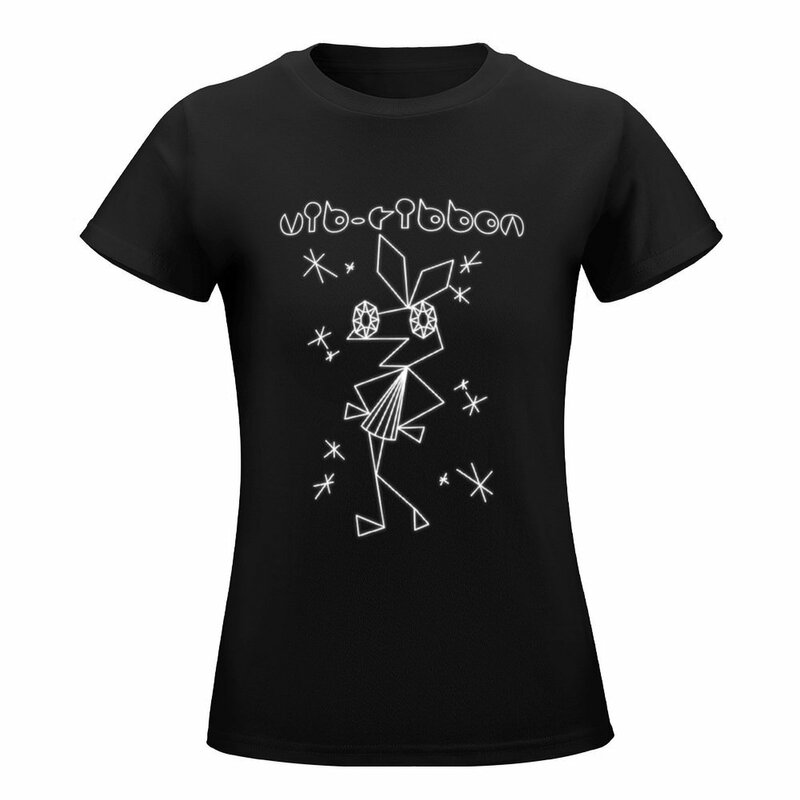 Camiseta feminina Vib Ribbon, Roupa hippie, Gráfica, Roupa kawaii, Verão