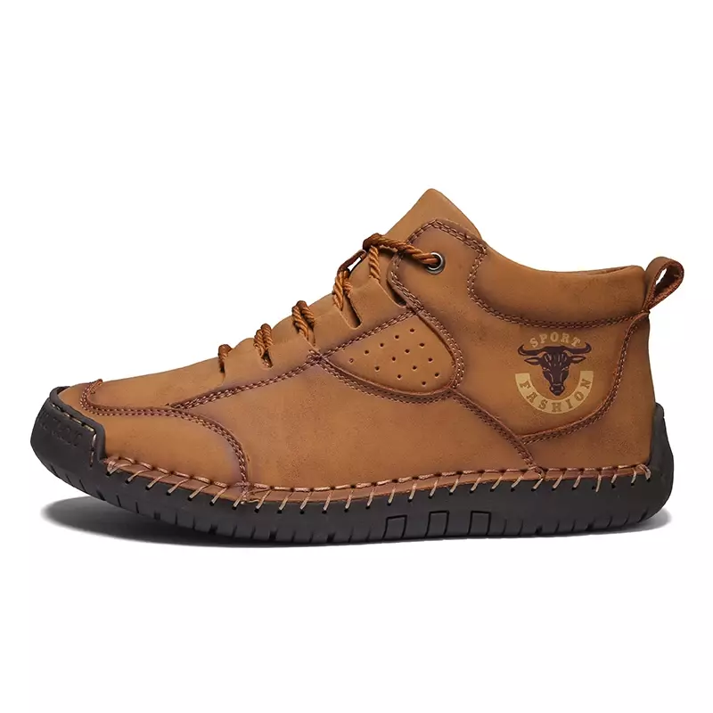 HKAZ-S hommes Best-seller nouveau quatre saisons couche supérieure en cuir de vachette grandes chaussures d'affaires décontractées confortables, douces, cousues à la main avec du velours
