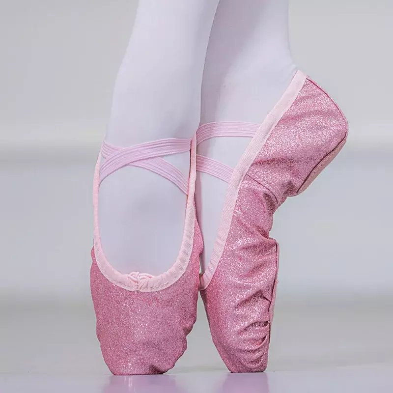 Балетные туфли для занятий йогой, плоские тапочки для спортзала, блестящие розовые синие розовые красные цвета, балетные туфли для девочек, детей, женщин, учителей
