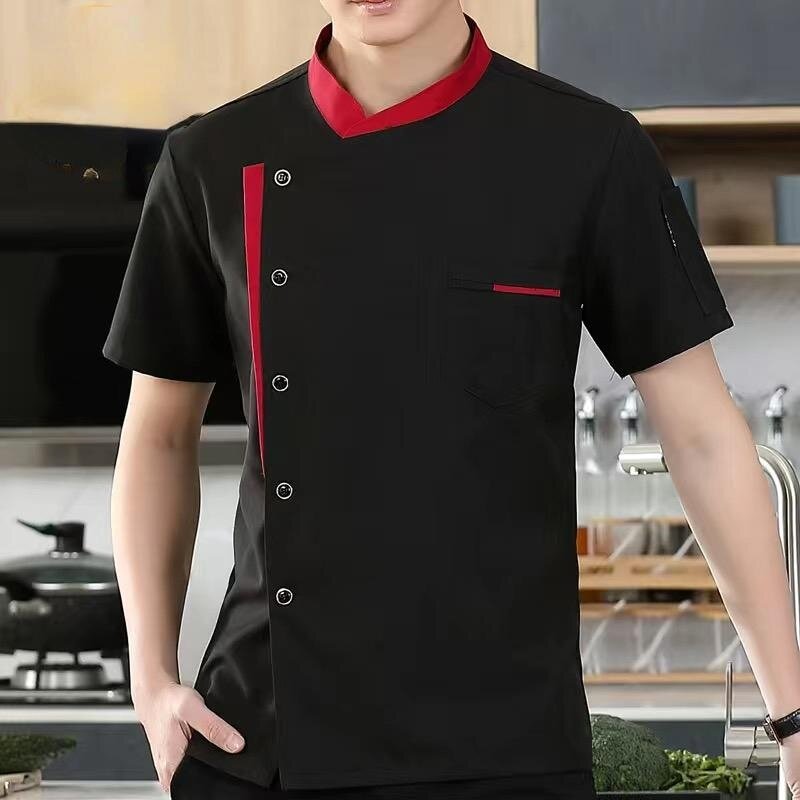 เสื้อแจ็กเก็ตมีแขนสไตล์คลาสสิกสำหรับพนักงานร้านอาหารห้องครัวโรงอาหาร