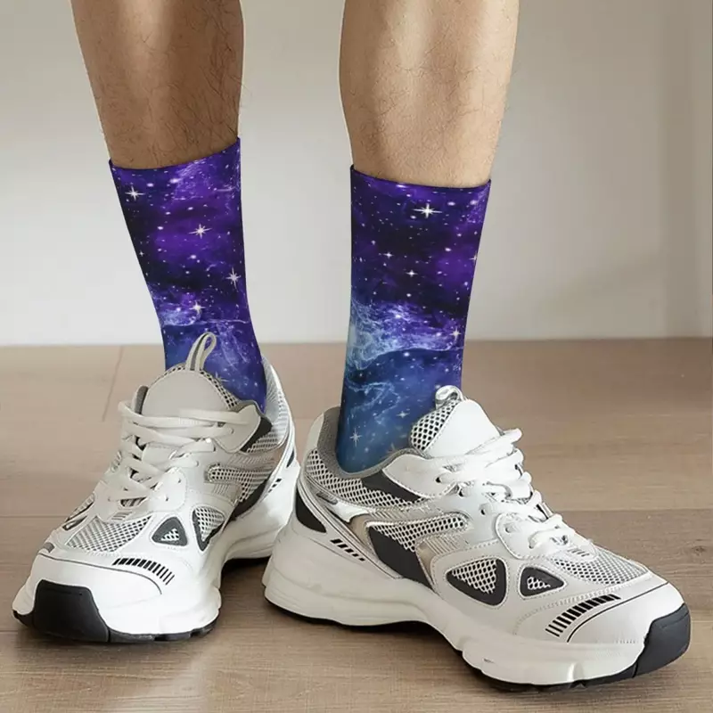 Всесезонные круглые чулки, фиолетовые носки мечты о галактике туманности, модные длинные носки в стиле хип-хоп, аксессуары для мужчин и женщин, подарки