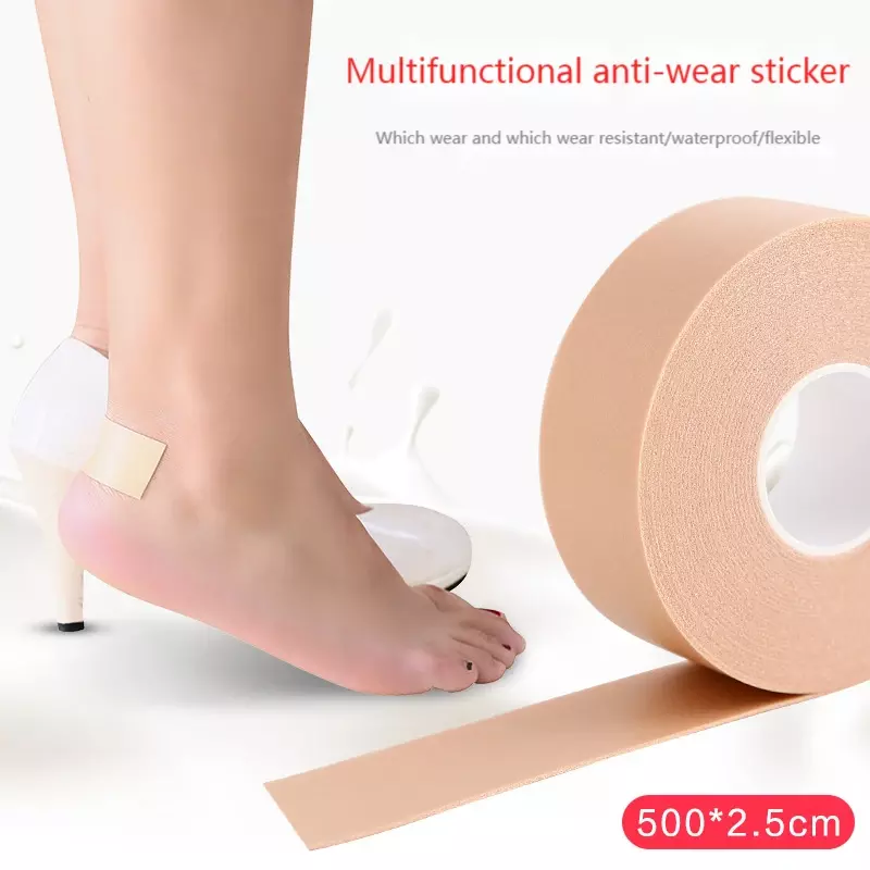 Cojín de Gel de silicona para el talón para mujer, almohadillas para el cuidado de los pies, plantilla adhesiva, útil, 5M