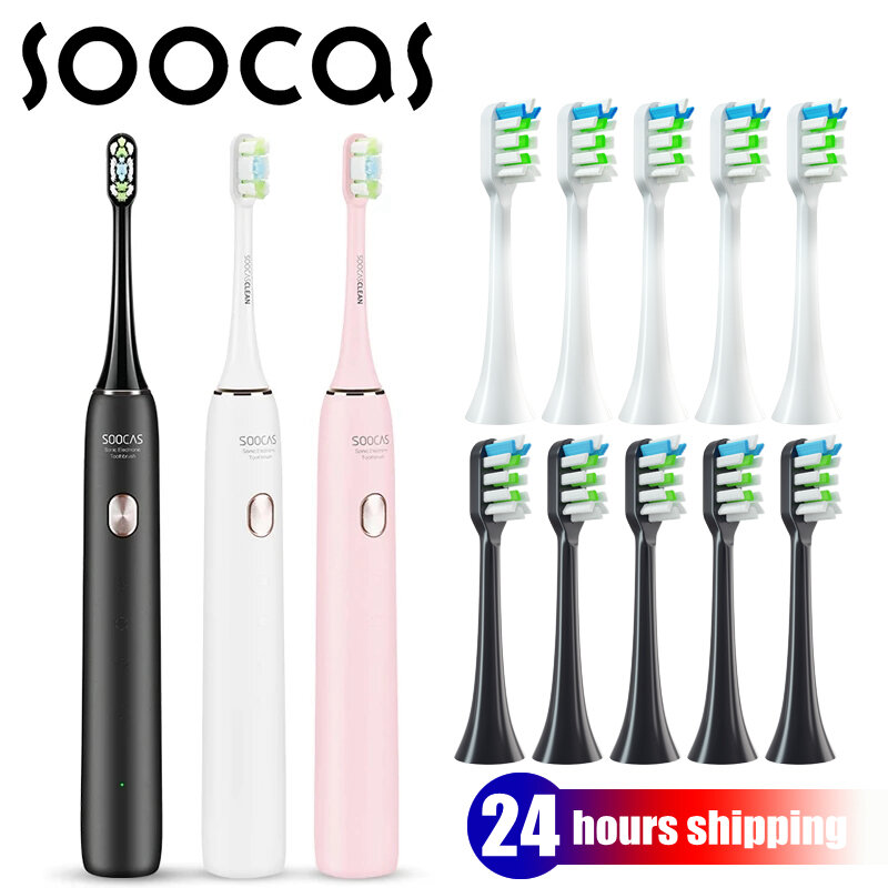 SOOCAS-Escova de Dentes Elétrica Sônica para Adultos, Atualização X3U, Escova de Dentes Ultrassônica Inteligente X3S, Limpador Automático, IPX8, Impermeável