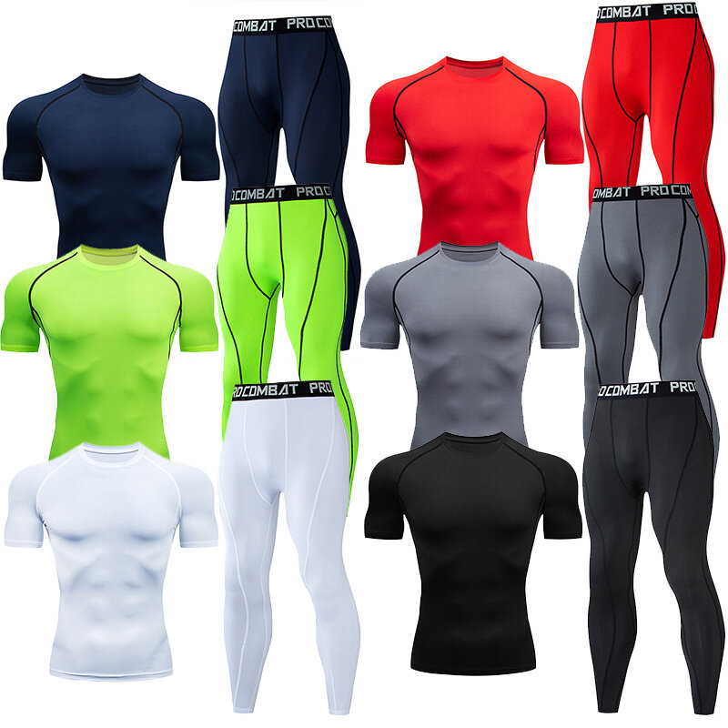 Men's Training Sportswear Set, Compressão Esporte Suit, Jogging, Apertado Sports Wear, Masculino Ginásio Roupas, Fitness, Dry Fit