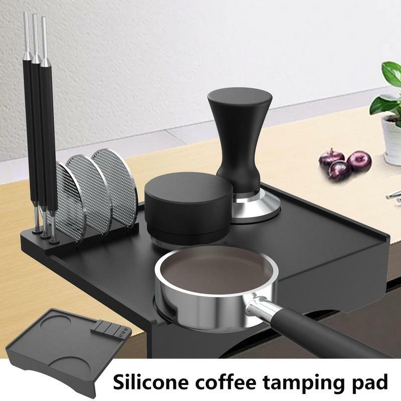 Coffee Tamper Mat 7.6x5.7 Inch Silicone Gel Coffee Tamper Mat Food Grade Waterproof Coffee Tamping Mat Espresso Machine