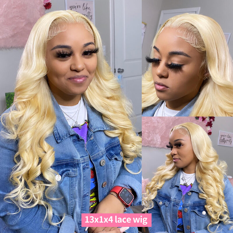 13x4 13x6 Lace Frontal Wig Brazilian Transparent Honey Blonde Lace Front Wigs For Women 613 Body Wave Lace Front Human Hair Wigs
