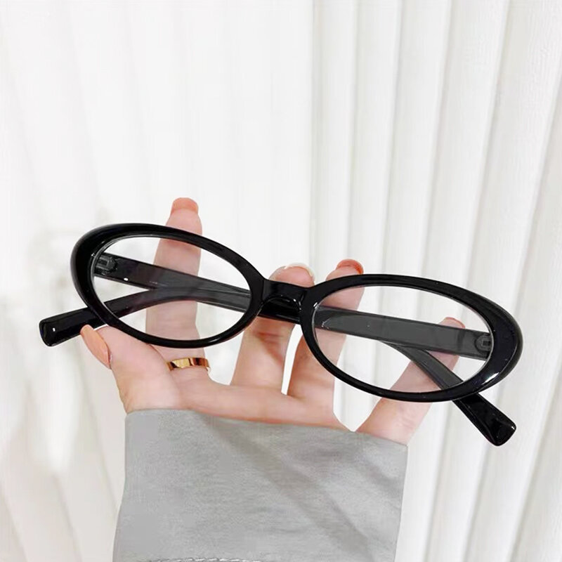 Cat Eye Transparent Myopia Glasses Women's High-Definition Eyeglasses New Fashion Vintage Large Eyewear Frame Accessories 2024