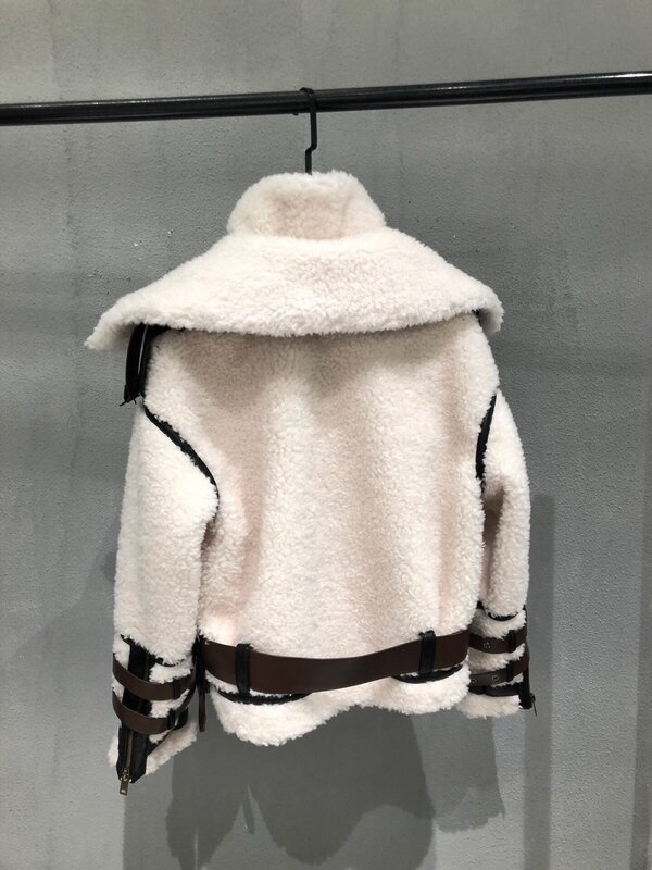 Veste en laine avec poches zippées, design décontracté, mode hiver 2024, nouveau, 1127