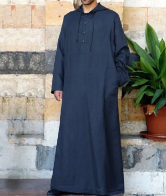 Muslimische islamische Kleidung Männer Jubba Thobe Kleid Abayas lange Robe Saudi gestreifte Abaya marok kanis chen Kaftan Islam Dubai Arab Dressing