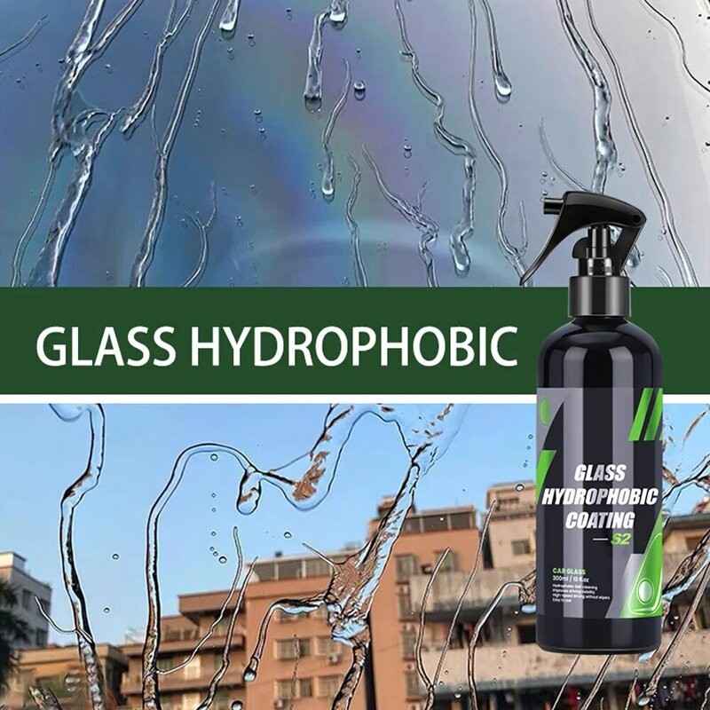 Semprotan lapisan hidrofobik kaca, penolak hujan Otomotif antihujan bening Nano tahan air perawatan mobil Detail S2