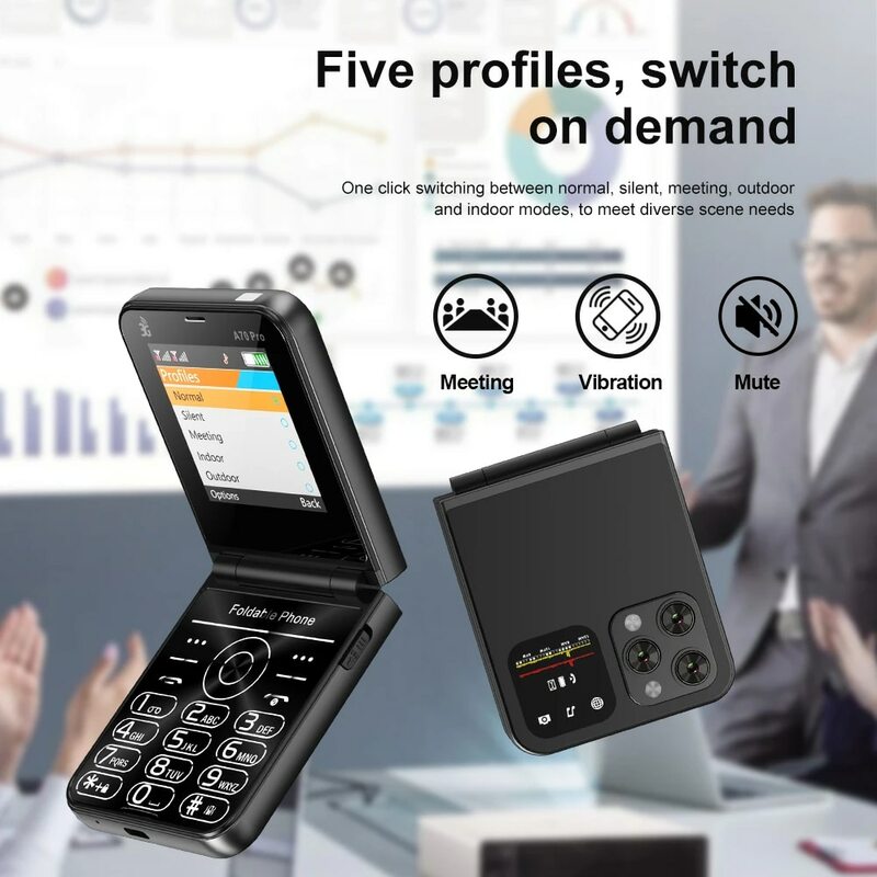 SERVO A70 PRO 3G WCDMA 셀룰러 네트워크 접이식 휴대폰 속도 다이얼 손전등, FM 라디오 듀얼 SIM 카드, 2.6 인치 플립 휴대폰