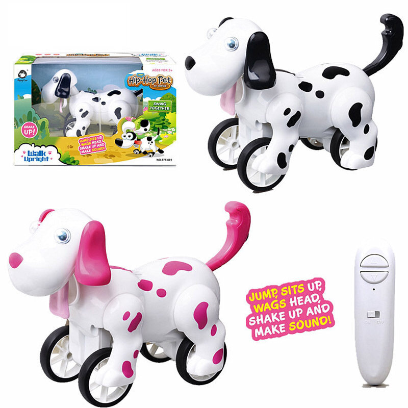 Macchina animale elettronico cane da compagnia 2.4g telecomando salto cane danza elettrica giocattolo per bambini Pet giocattolo elettrico regali