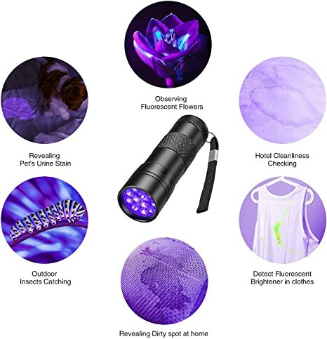 휴대용 UV 블랙 라이트 손전등, 395nm 휴대용 자외선 손전등, 블랙 라이트 감지기, 애완 동물 소변용 미니 토치 라이트