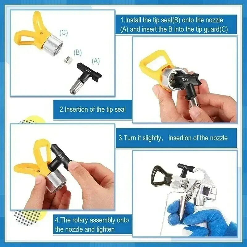 Wetool 427/ 527/413/623/627/827/829/625 lack  Airless Spray Nozzles Spray Tips Reversible Tip For Airless Paint Spray Sprayer