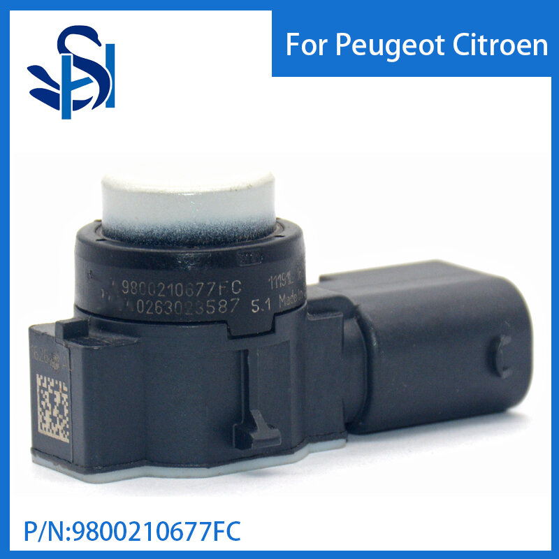Sensor de aparcamiento PDC, Radar de Color blanco perla para Citroen y Peugeot, 9800210677FC