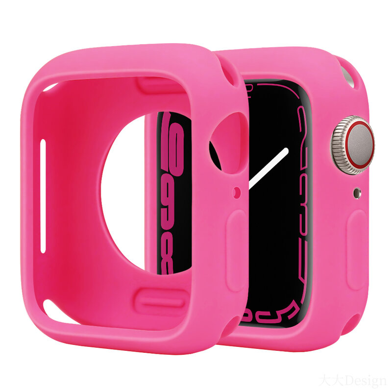 Coque en silicone souple pour Apple Watch Series 8, 7, 6, 5, 4, 3, SE, coque pour iWatch Slim TChancelor Bumper Protector, 38mm, 40mm, 41mm, 42mm, 44mm, 45mm