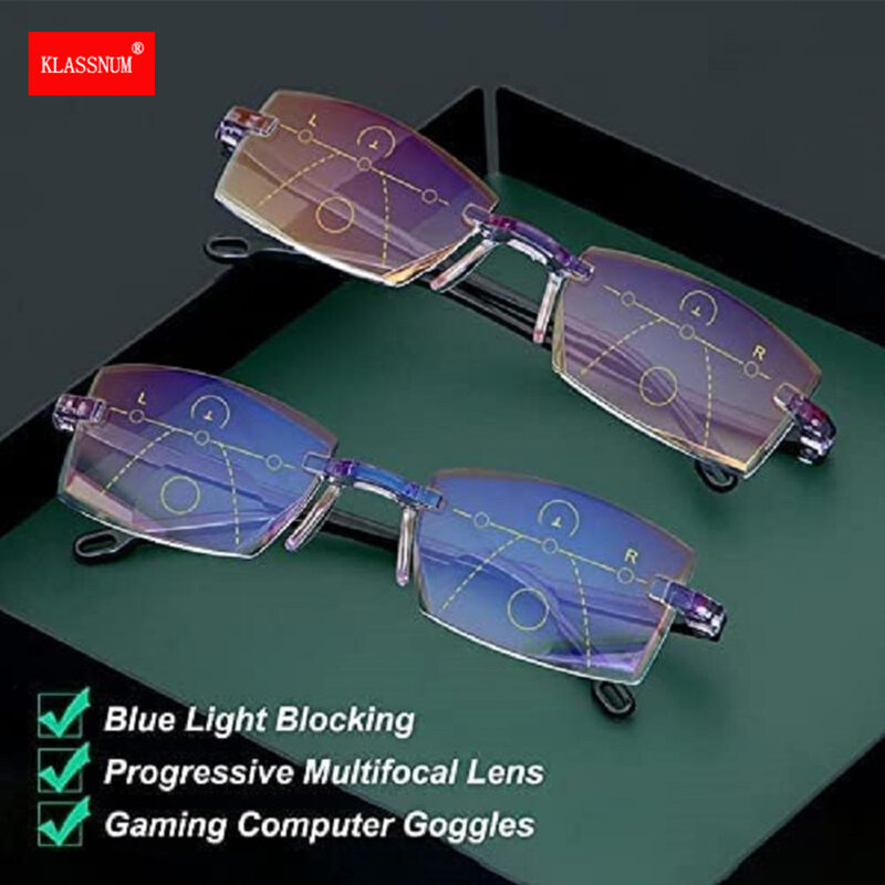 자동 조절 스마트 안경, 돋보기 안경, 블루 라이트 방지, 1.0 + 4.0 안경, 독서용 안경, 남녀공용