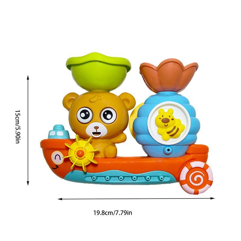 Bathtub Toys Bear Boat Water Toys Yacht Pool Toy Boat Sailing Boat Floating Toy Boats For Bathtub Bath Toy For Babies Toddler
