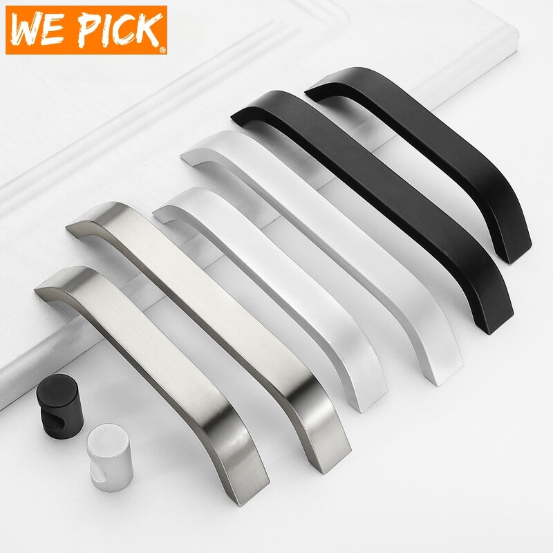 WEPICK kenop kabinet dapur dan pegangan pegangan furnitur hitam untuk perkakas tarik Laci kabinet 96mm/128mm/160mm/192mm