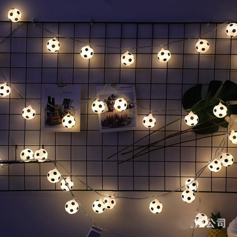 Guirnalda de luces alimentada por batería, lámpara de alambre para decoración del hogar, dormitorio, boda, fiesta de fútbol, cumpleaños