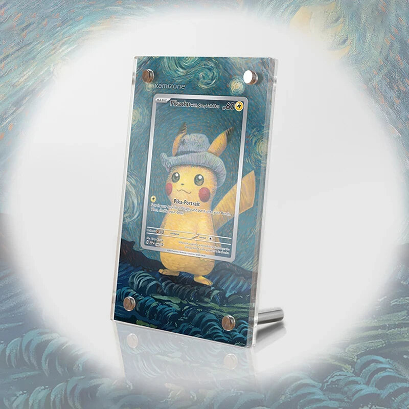 Pokemon Acrílico Cartão Photo Frame, Museu Van Gogh, Pikachu Charizard, Brinquedo Presente PTCG Não Incluir Cartões