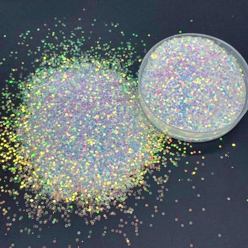 10G Holographic Nail Glitter Sequins 1/24 Chunky Laser Sparkly iridescent 1mm Colorful Dream Rainbow Nail Art Decoration Flakes