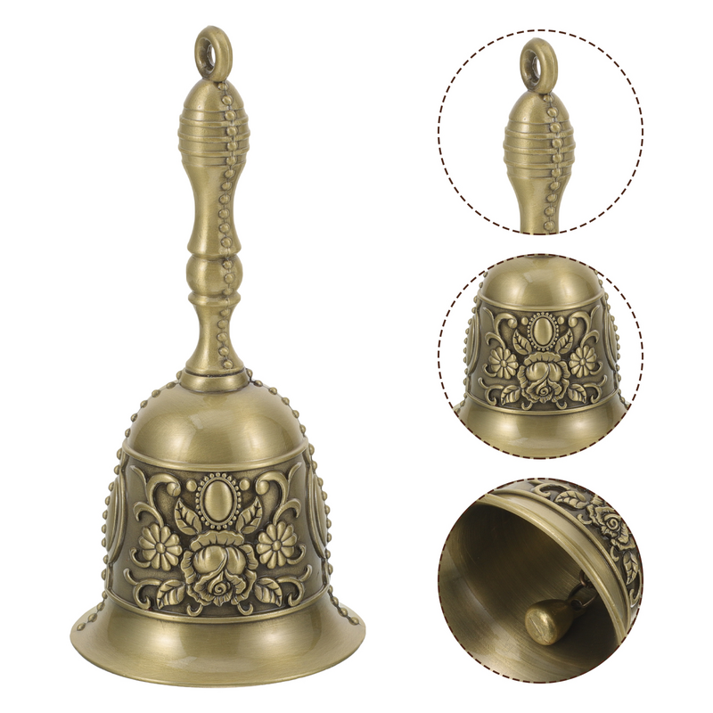 Retro Call Bell Bells for Crafts Service Calling Pendant Hand Restaurant Shaking Vintage Hotel Dish