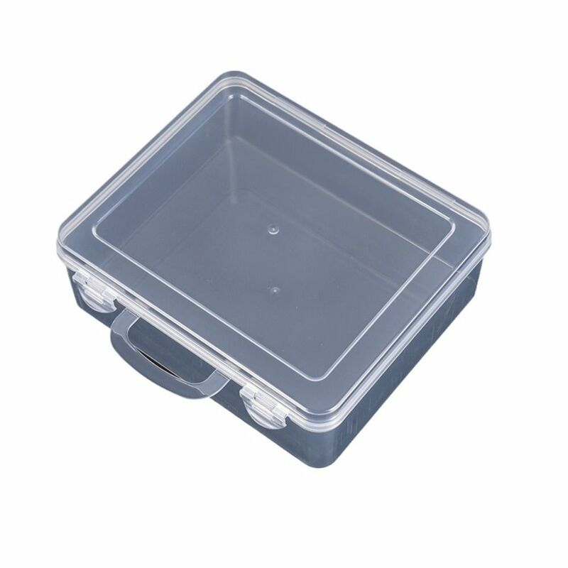 Caja de almacenamiento de plástico portátil, organizador de artículos pequeños, transparente, duradero, soporte para herramientas eléctricas