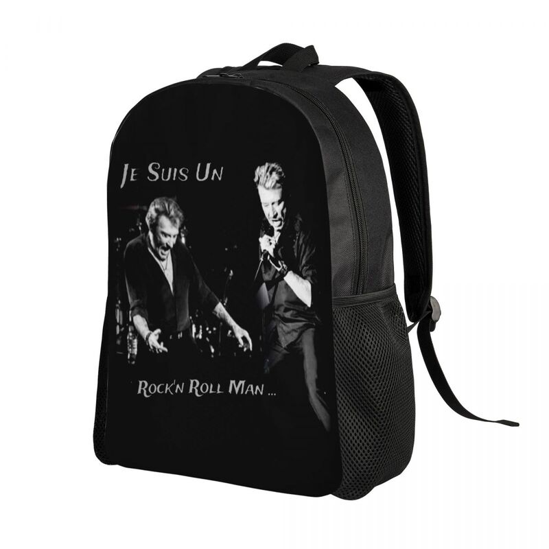 Plecaki Johnny Hallyday gwiazdy rocka dla kobiet w uczeń studenckim na 15 Cal torby na laptopa France