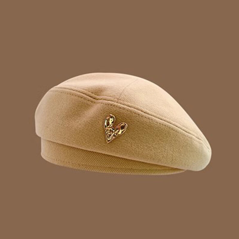 IL KEPS berretto da donna per berretto femminile berretti di lana in pelle cappello invernale Solid Flat KPop Felt Cute Girl Berets BLM027