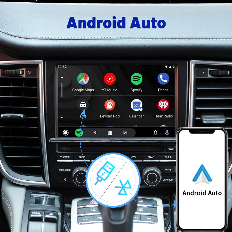 Sinairyu-Wireless Apple Carplay Android Auto Mirror-Link, Broderie pour Porsche 911, 991, 997, Macan, Panamera, Bosxter, Cayman, 2006-2018