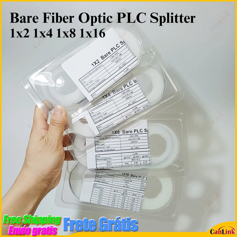 10pcs Color Bare Fiber Optic PLC Splitter Without Connector 1x4 Cable 250um Mini Blockless PLC Splitter