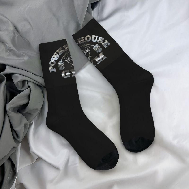 Powerhouse-Calcetines de vestir para hombre y mujer, medias Unisex con estampado 3D Kawaii, ideal para amantes del culturismo y gimnasio