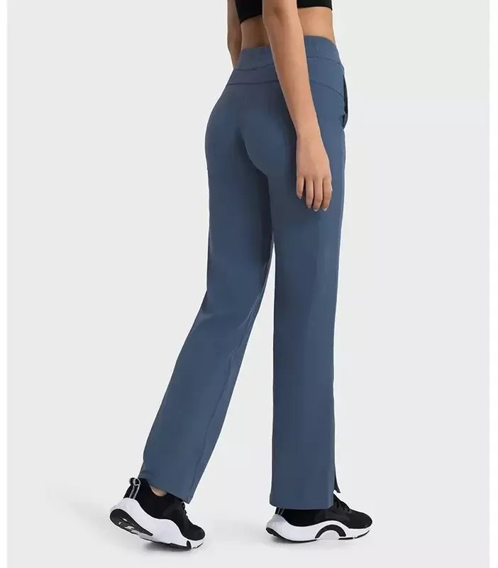 Lemon loose boot cut pant Yoga Legging Sport Pants Women Fitness Elastic Exercise Gym Activewear Side pockets and leg vent