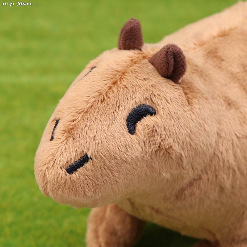Boneka binatang lembut simulasi 18cm boneka hewan Capybara lembut mainan anak-anak hadiah Natal boneka binatang mewah mainan boneka lembut anak-anak
