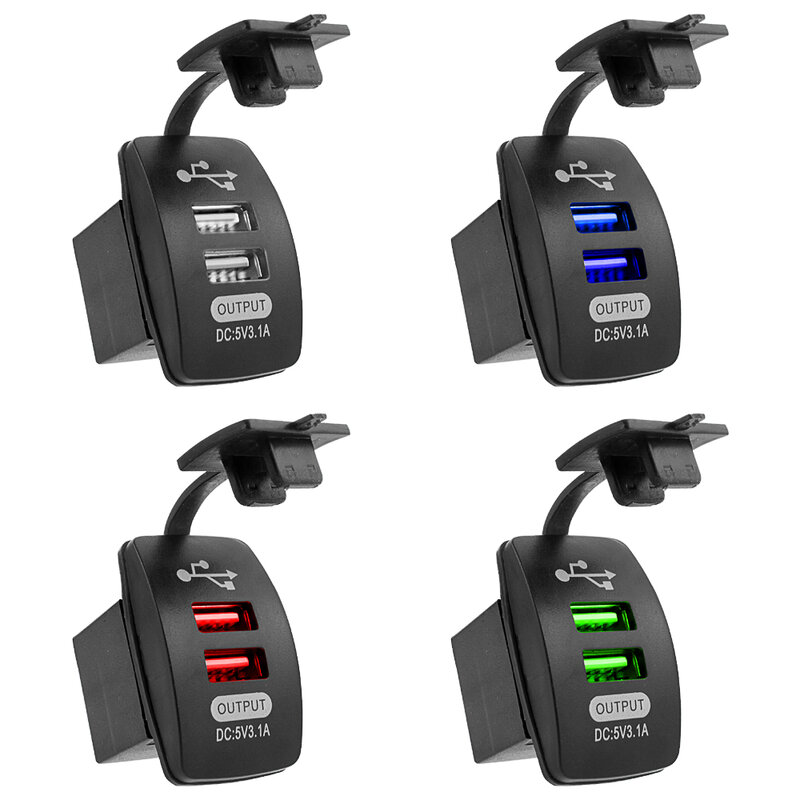 USB 소켓 자동차 충전기, 방수 USB 소켓, 해양 보트 오토바이용 전화 충전, 12V-24V, 5V, 3.1A