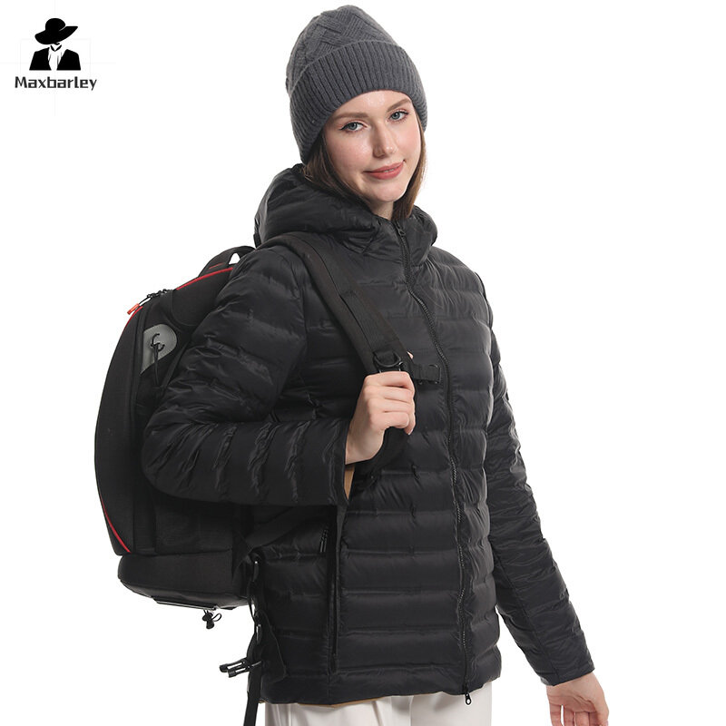 2023 New Winter Double-sided Wear Couple Lightweight Down Jacket High Quality 80 White Duck Jacket Men's Outdoor Ski Hooded Coat