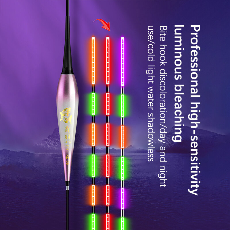 Kait gigitan sangat sensitif, Drift elektronik berubah warna Glow-in-the-dark Drift Day gravitasi perak karper ikan besar Drift