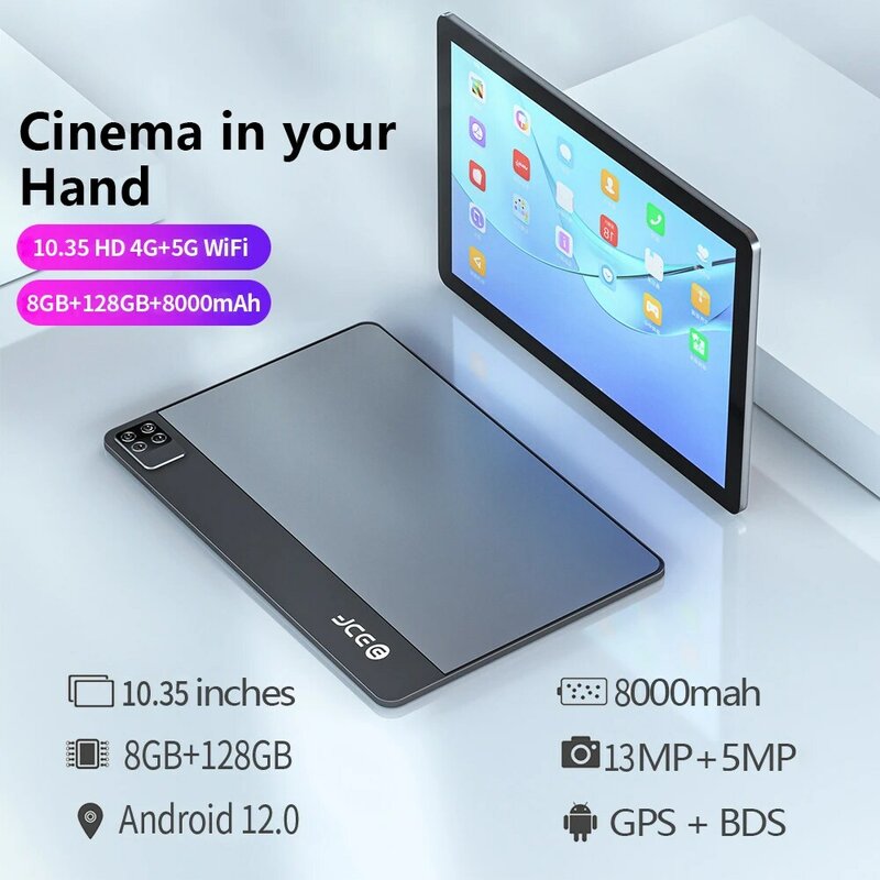 Оригинальный планшет BDF P40 с глобальной прошивкой, изящный процессор с искусственным интеллектом, 8 ГБ + 128 ГБ, Восьмиядерный процессор, Android 12, HD ЖК-экран 10,35 дюйма, планшет с Wi-Fi