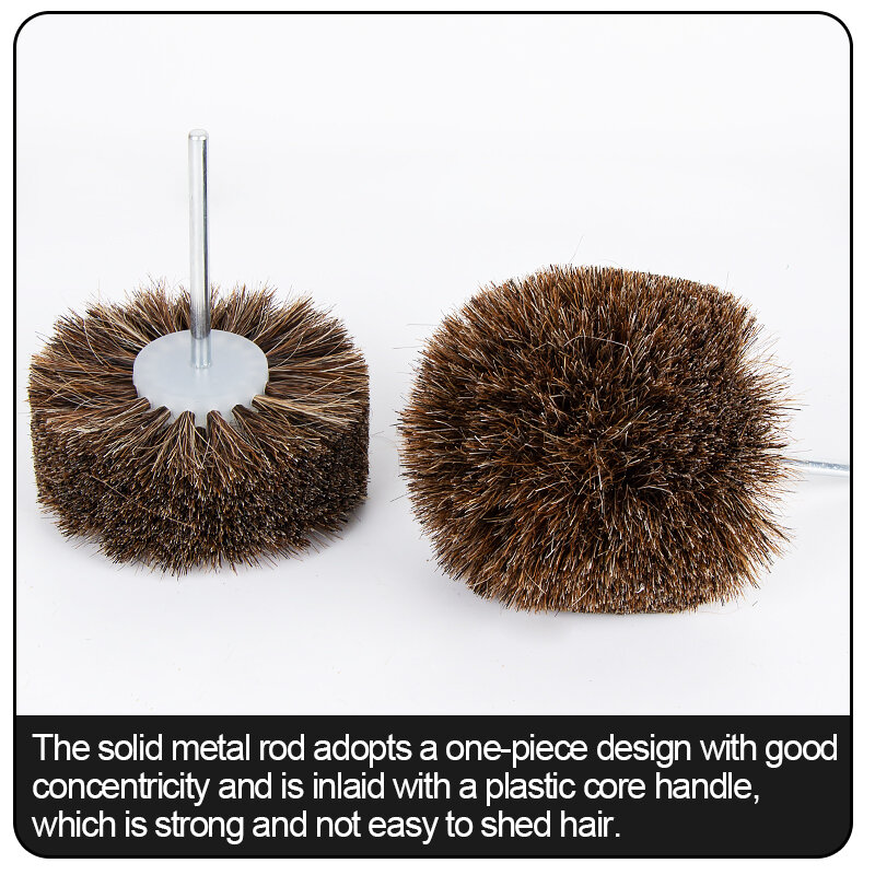 1pc Sisal Horse Hair Polishing Brush Woodworking Waxing Cleaning Bristle Buffing Brush For Furniture