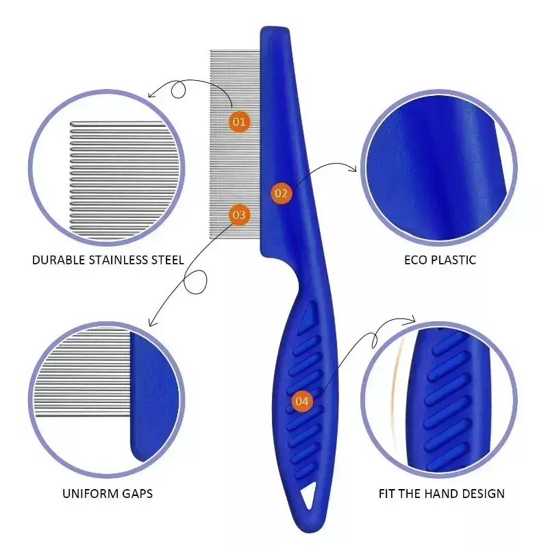 Pet Comb Pet Tear Stain Remover Dog Grooming Comb Gently Removes Mucus and Crust Small Lice Flea Combs for Dogs Cats Supplies